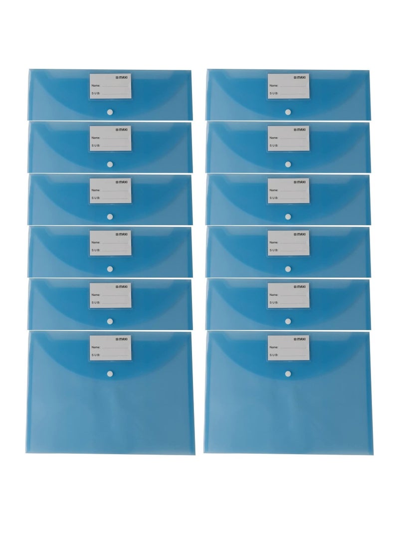 Maxi 12-Piece Clear Document Bag Light Blue Colour  - Image 1
