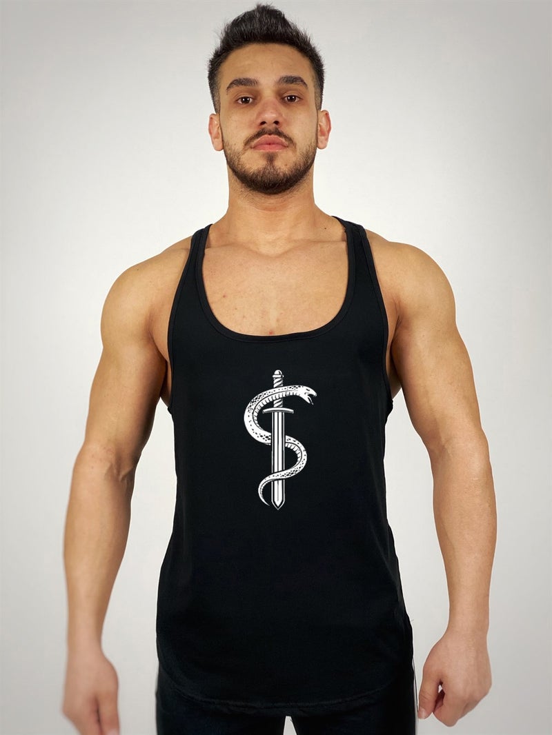 Black İstanbul Black Istanbul Snake's Sword Printed Tank Top 
