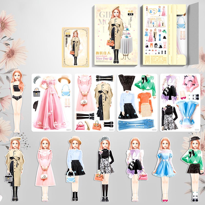 Daniel Axel Magnetic Princess Dress Up Paper Doll Pretend Play Toys Magnet People Clothes Puzzles Game for 3 Year Old Girls ToddlerPreschool Learning Created Imagine Set Birthday Gift C Set - Image 2