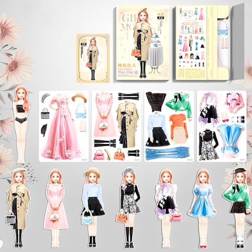 Daniel Axel Magnetic Princess Dress Up Paper Doll Pretend Play Toys Magnet People Clothes Puzzles Game for 3 Year Old Girls ToddlerPreschool Learning Created Imagine Set Birthday Gift C Set - Image 1