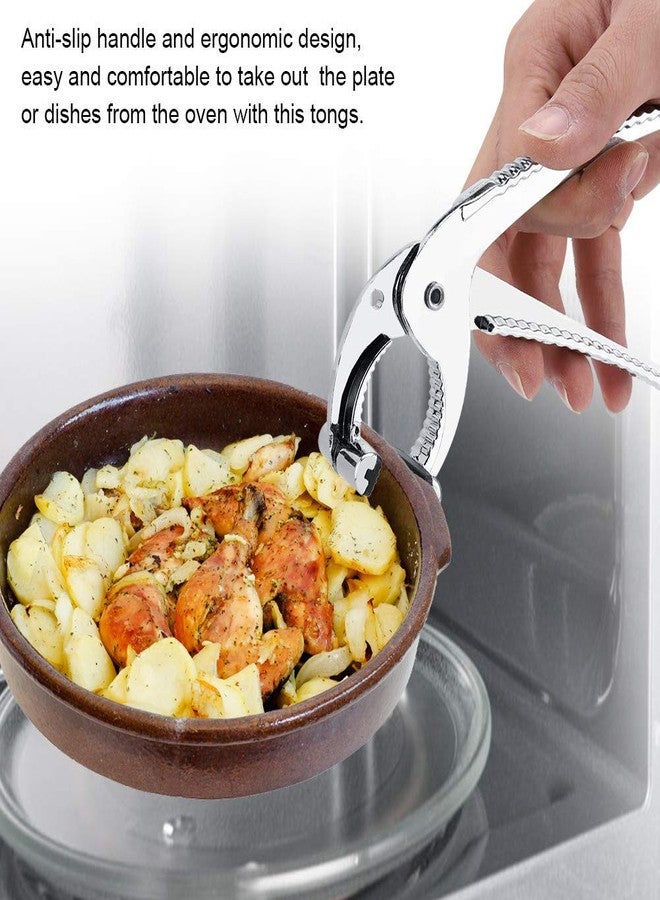 Beufee 2 Pcs Hot Pot Gripper, Anti-scalding Clip Zinc Alloy Oven Clip Pliers Grip Grabber Hot Pot Plate Pliers Pan Dish Clipper Baking Tray Grabber Microwave Kitchen Tool - Image 4