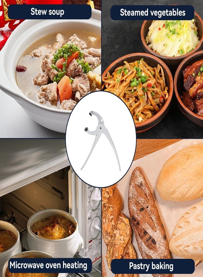 Beufee 2 Pcs Hot Pot Gripper, Anti-scalding Clip Zinc Alloy Oven Clip Pliers Grip Grabber Hot Pot Plate Pliers Pan Dish Clipper Baking Tray Grabber Microwave Kitchen Tool - Image 3