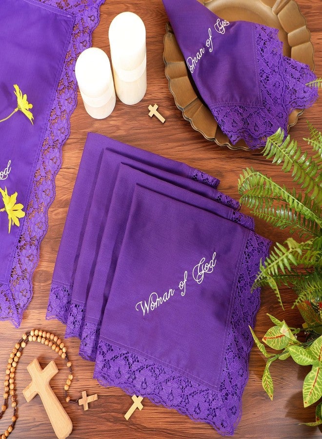 Velmitten 6 Pack 23 inch Women Sashes with Lace Satin Christian Sashes for Hen Party, purple, 23 x 23 inches - Image 5