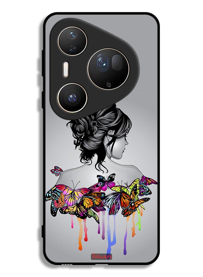 Tolwak Huawei Pura 80 Ultra Protective Case Cover Butterflies And Girl Abstract Art - Image 1
