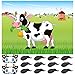ASTARON Pin The Tail on The Cow Game with 30 Tail Stickers for Farm Birthday Supplies Pin Game Boys Girls Animal Party Favors Christmas Decorations Home Wall Decor - Image 2