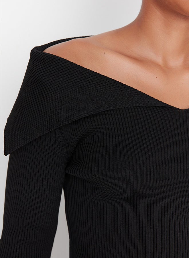 trendyol Black Carmen Collar Knitwear Sweater - Image 4