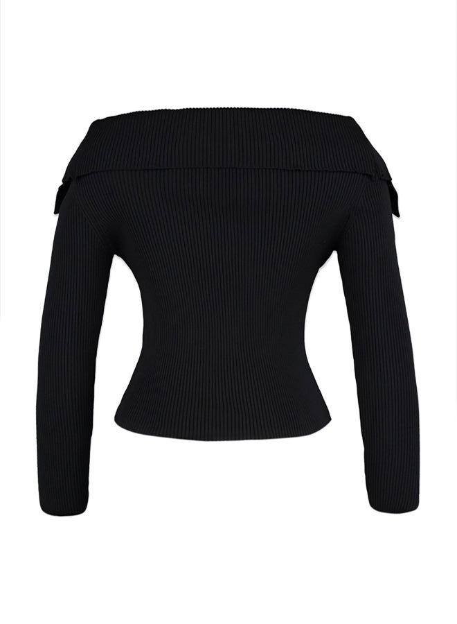 trendyol Black Carmen Collar Knitwear Sweater - Image 5