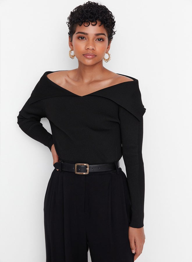 trendyol Black Carmen Collar Knitwear Sweater - Image 3