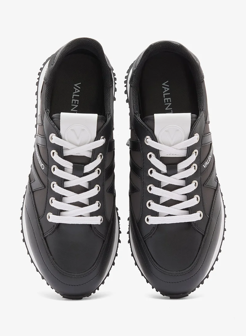 Valentino By Mario Valentino 550-BLACK Lace Up  Low Top Sneakers for Women | Best Price UAE