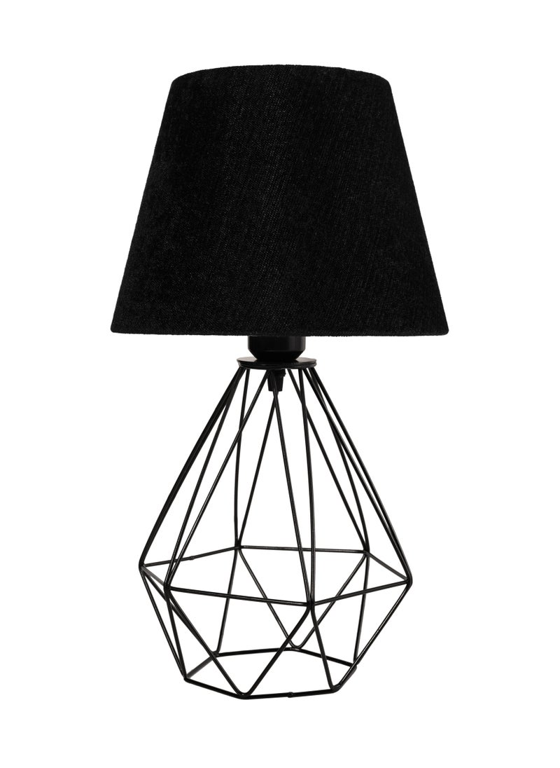 El Rawda Lighting - Distinctive And Elegant Table Lamp Shade With A Unique Fabric Shade And Black Metal - Image 1