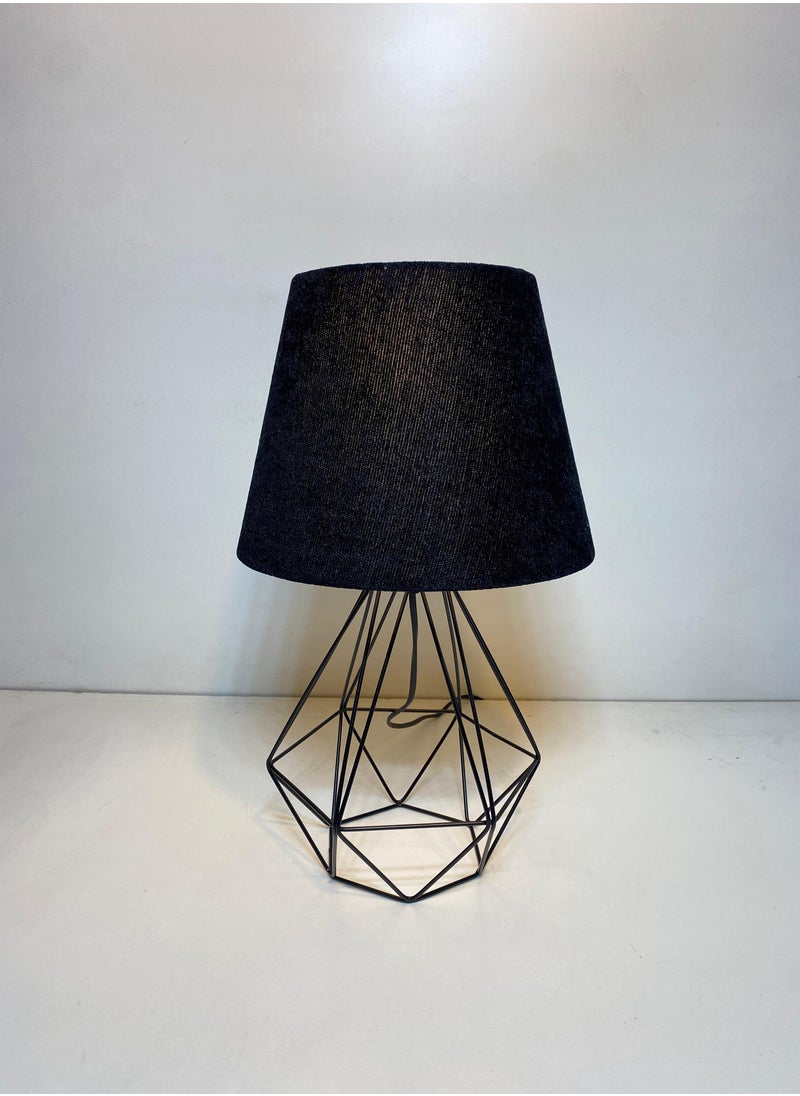 El Rawda Lighting - Distinctive And Elegant Table Lamp Shade With A Unique Fabric Shade And Black Metal - Image 1