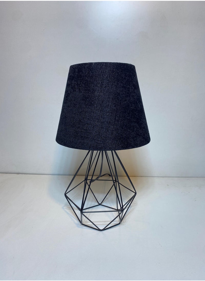 El Rawda Lighting - Distinctive And Elegant Table Lamp Shade With A Unique Fabric Shade And Black Metal - Image 1