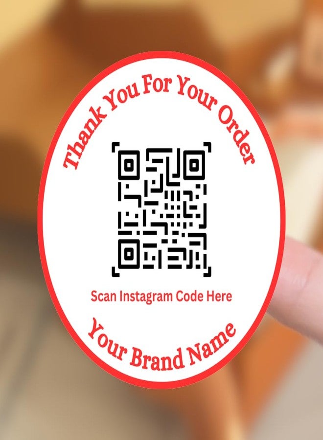 Yellow Nuts ملصقات شعار يلو ناتس، 120 ملصق دائري قابل للتخصيص، شكرًا لشرائك، ملصقات رمز مسح إنستغرام للشركات الصغيرة - Image 2