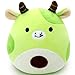 Gudisi Avocado Cow Plush Toy Pillow Cute Stuffed Animal Soft Plushie Doll Gift for Kids Boys Girls Green 12 inch - Image 3