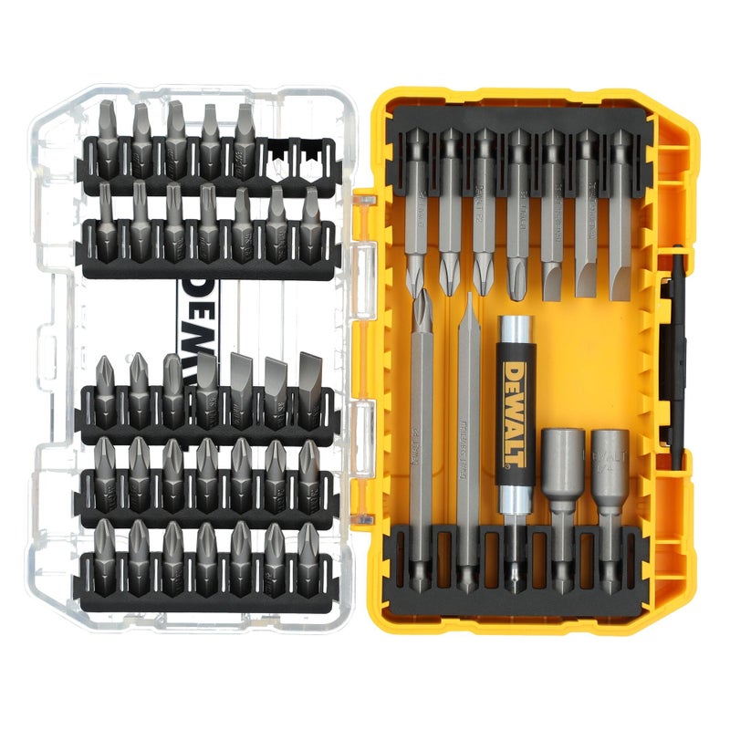 DEWALT Screwdriver Bit Set with Tough Case 45Piece DW2166 GreySilver Screwdriving Set with Tough Case