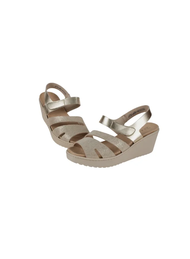 Zayna  221-384 Zayna Ladies Wedge Backstrap  Sandals Milan 21511T Gold  | Best Price UAE