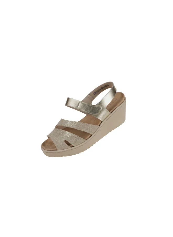 Zayna  221-384 Zayna Ladies Wedge Backstrap  Sandals Milan 21511T Gold  | Best Price UAE