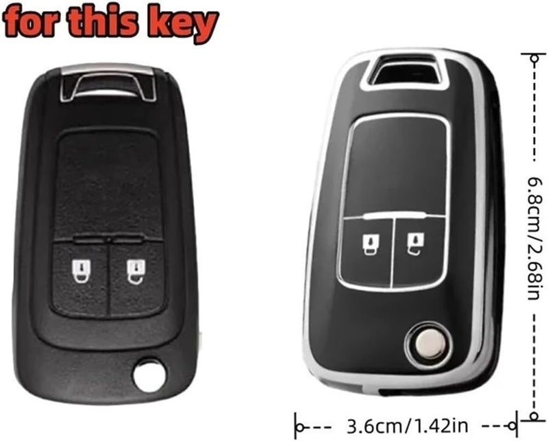 2pcs TPU Car Key Case Covers for fit for Cruze, Spark, Orlando, Malibu, Astra J, Corsa D E, Mokka(Black pink) - Image 3