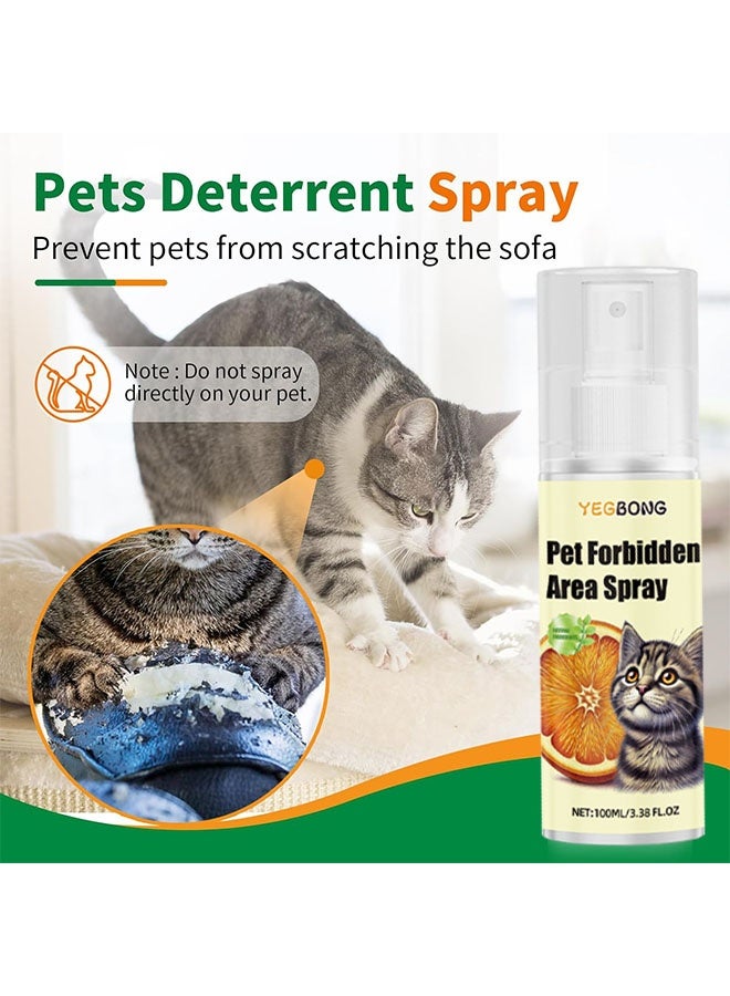 ييبونغ رذاذ منطقة محظورة للحيوانات الأليفة، رذاذ طارد للقطط برائحة الحمضيات - طارد طبيعي يمنع الخدش للأثاث، الأرائك والمناطق المحظورة، رذاذ تدريب برائحة البرتقال لإبعاد القطط (تركيبة آمنة للحيوانات الأليفة، 100 مل) - Image 3