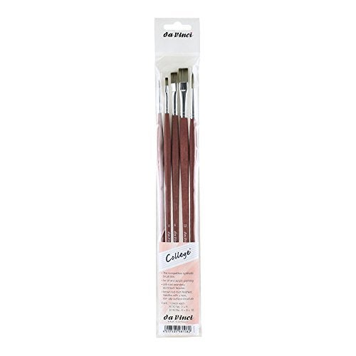 da Vinci Oil & Acrylic Brush Set 5269 - COLLEGE Synthetics - 5 Brush Set containing Series 8730 Round Size 2 & 6 plus Series 8740 Flat Size 4, 8 & 12 - Strong fibers that are easy to clean - Made in Germany - Image 1