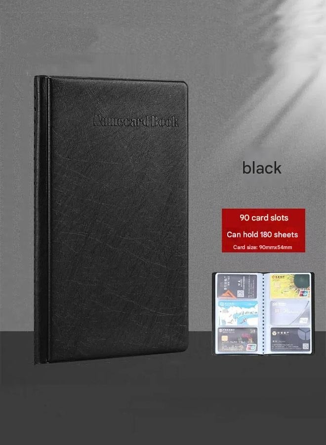 Deli Professional Business Card Book Holder Organizer, 180 Card Capacity Card Binder PU Leather Name Card Credit Cards Booklet - Image 1