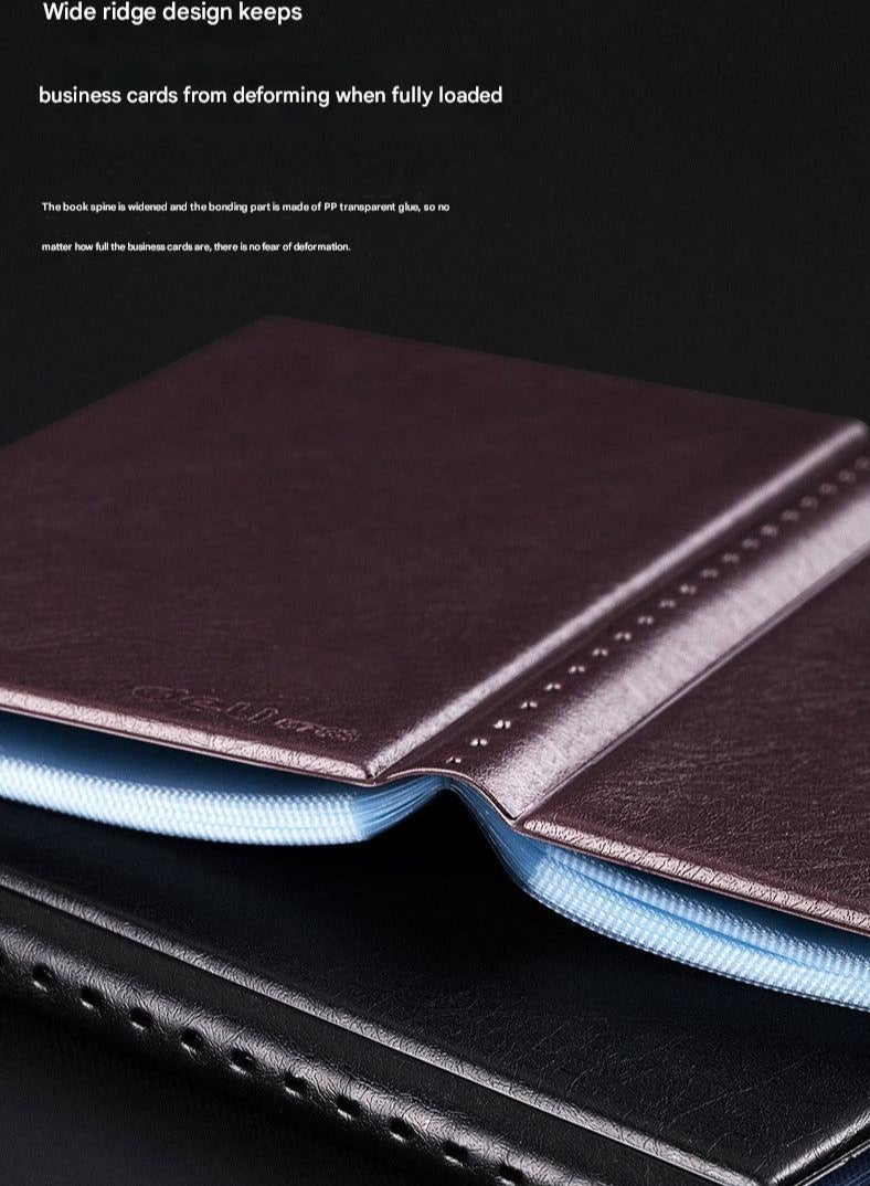 Deli Professional Business Card Book Holder Organizer, 180 Card Capacity Card Binder PU Leather Name Card Credit Cards Booklet - Image 3