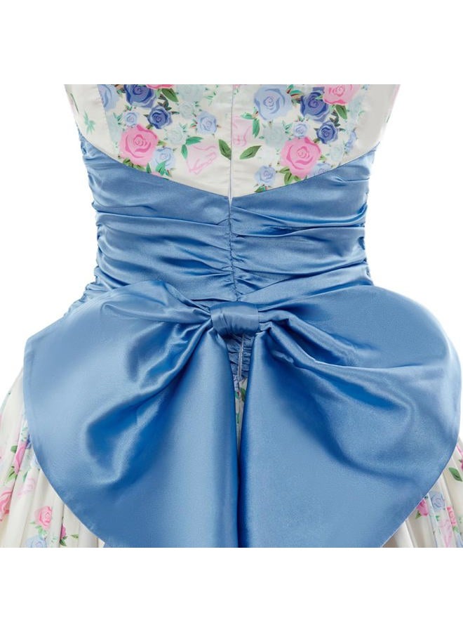 Miccostumes Women's 1950s Dress Vintage Retro Floral Cocktail Swing Sleeveless Dress with Bow, Multi-coloured, M - Image 5