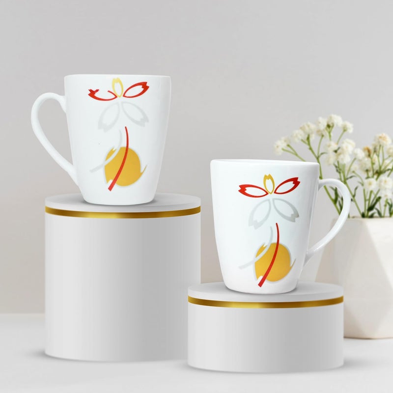 UPC Milk Mug Big Size Cup 320 ml Capacity Made of Fine Bone China Light Translucent TablewareKitchenwareHomeware Set of 2 Mugs - Image 1
