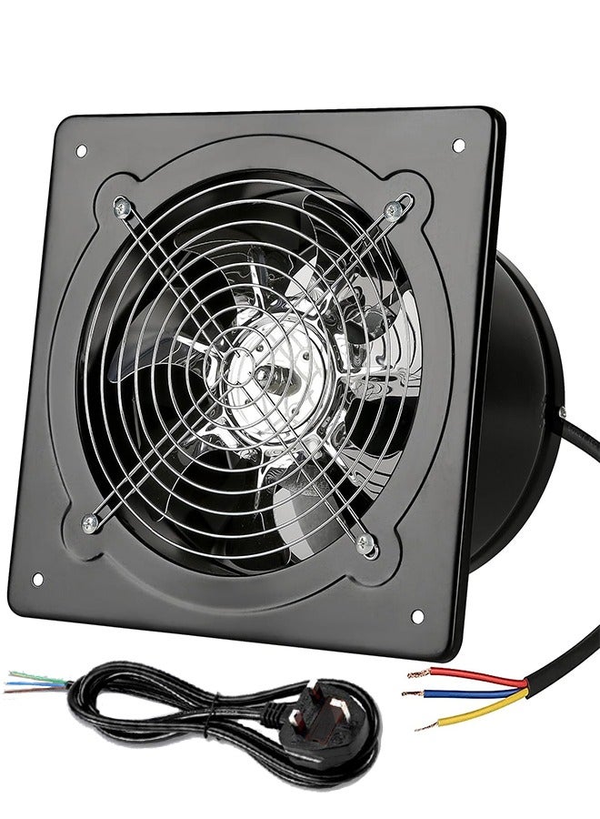 S-Color Exhaust Fan 10Inch 25.4CM Metal Extractor Fan 100W 695CFM Through-wall Installation Ventilation Fan Smoke Ventilation for Kitchen, Bathroom,laundry, Garage Black, with Backdraft Damper Black - Image 1
