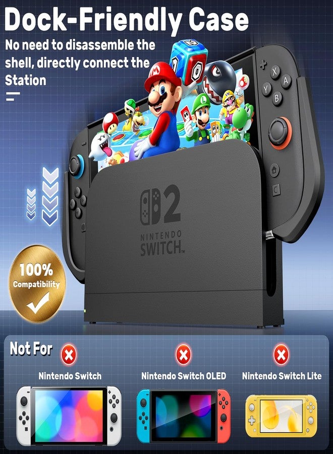 daydayup Carrying Protective Case Compatible with Nintendo Switch 2, Dockable Switch 2 Cover with Detachable Metal Bracket and Strap for Power Bank, Comprehensive Protection - Image 2