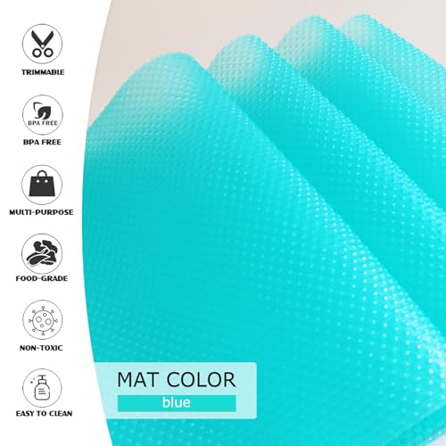 Daixers 10Pcs Refrigerator Liners, Washable Fridge Liner Shelf Mats Refrigerator Pads for Cupboard Cabinet Drawer Home Kitchen Accessories Organization (Blue) - Image 3