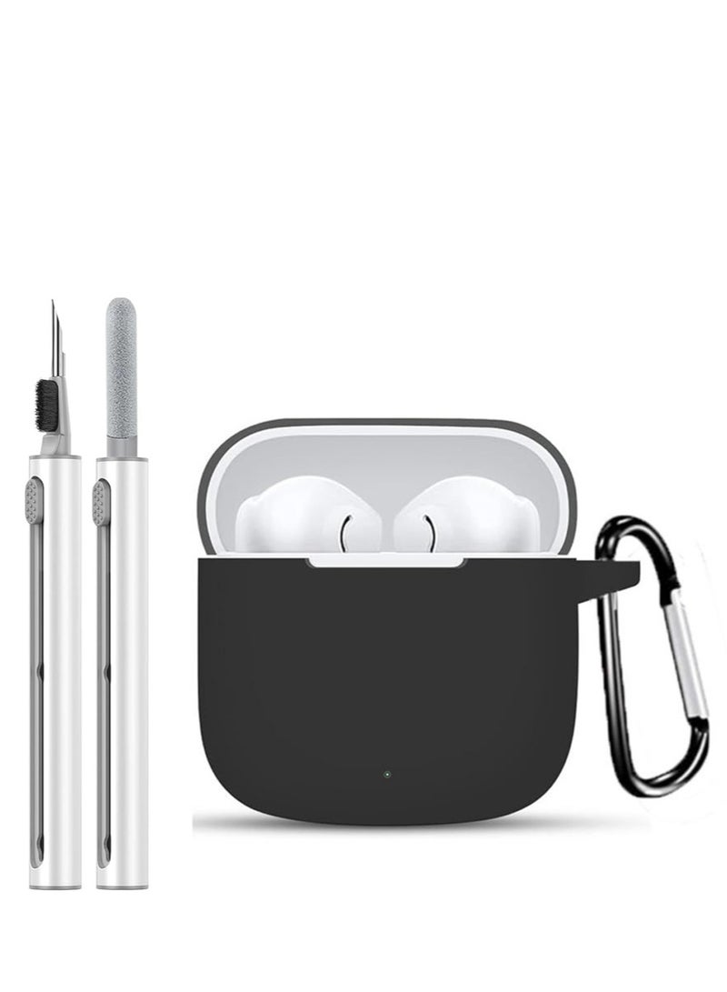 Huawei FreeBuds Se 2/ Se 3 Silicone Drop Protection Case with 3-in-1 Cleaning Tool with Keychain Holder (Black) - Image 1