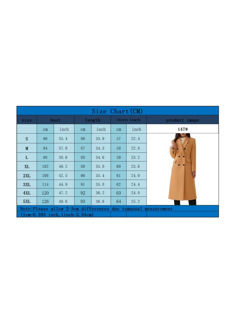 Generic - Squality Double Breasted Long Coat women Brown - Image 1