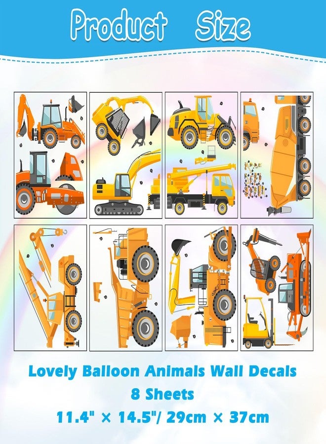 Eutecado Construction Vehicles Wall Stickers Truck Wall Decals for Kids Room, Tractor Crane Wall Stickers Cars Excavator Decals Toddler Boy Room Decor for Playroom Nursery Classroom - Image 5