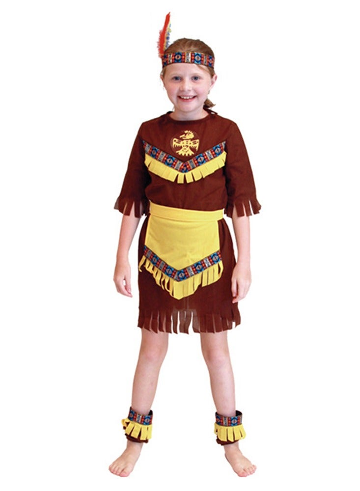 Al Aoyama Native American Toddler Girl Costume, Indian Fringe Dress Outfit for Halloween, Cosplay & Stage Show - Image 1