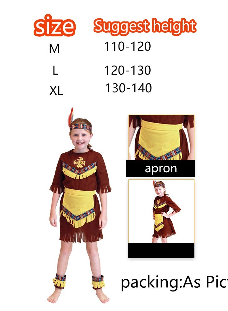 Al Aoyama Native American Toddler Girl Costume, Indian Fringe Dress Outfit for Halloween, Cosplay & Stage Show - Image 2
