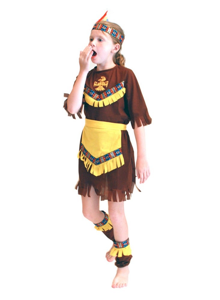 Al Aoyama Native American Toddler Girl Costume, Indian Fringe Dress Outfit for Halloween, Cosplay & Stage Show - Image 3