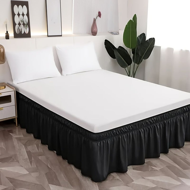 Twin 16 Inch Grey Microfiber Bed Skirt With Elastic Bands - Image 1