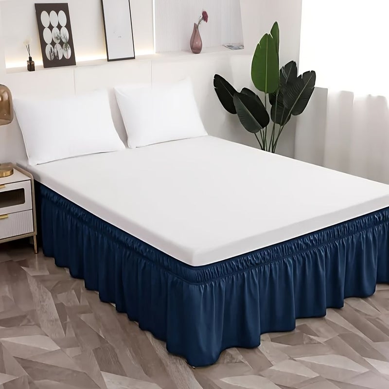 Twin 16 Inch Grey Microfiber Bed Skirt With Elastic Bands - Image 2