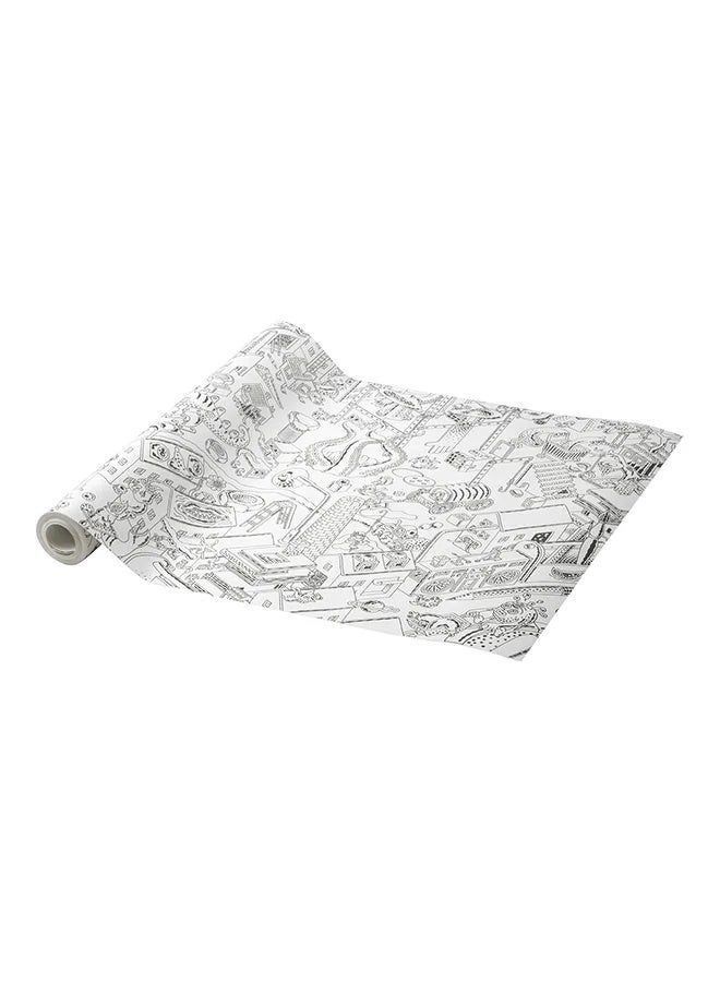 LUSTIGT Printed Colouring Paper Roll, Black and White - Image 1