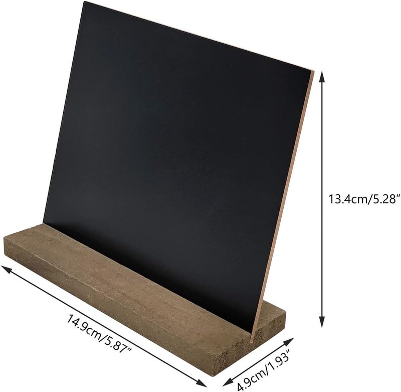 DSTELIN 5 X 6 Inches Mini Tabletop Chalkboard Signs with Vintage Style Wood Base Stands, Set of 3 - Image 4