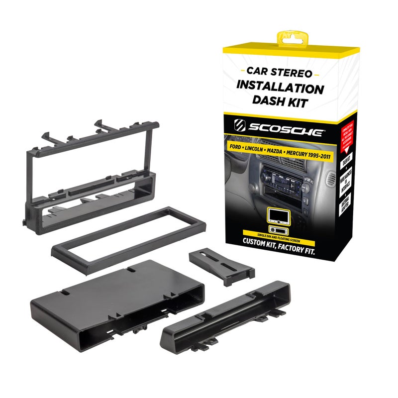 Scosche FD1327B Single DIN Dash Kit Compatible with Select 199511 Ford Lincoln Mazda and Mercury Vehicles Car Stereo Install Kit Single DIN Only See Fit Guide in Images to Verify Your Vehicle - Image 3