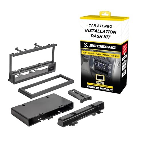 Scosche FD1327B Single DIN Dash Kit Compatible with Select 199511 Ford Lincoln Mazda and Mercury Vehicles Car Stereo Install Kit Single DIN Only See Fit Guide in Images to Verify Your Vehicle - Image 1