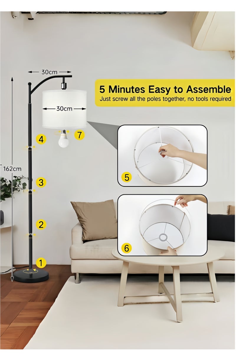 الأمويلات مصباح أرضي LED، تحكم عن بعد وتطبيق ومفتاح قدم، رأس ابجوره طويله قابل للتعديل: إضاءة متدرجة 3000K-6000K، مؤقت، تركيب سهل، ديكور طبيعي اضاءه ارضيه - Image 2