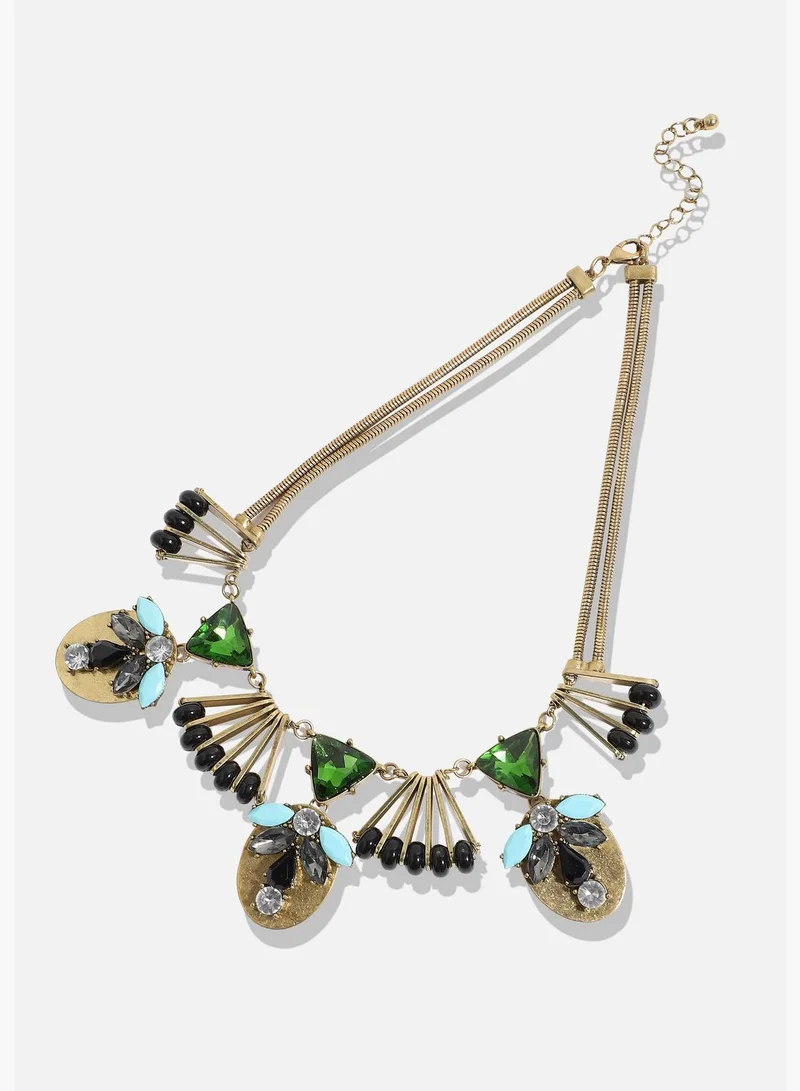 SOHI Gold Plated Designer Stone Party Necklace For Women