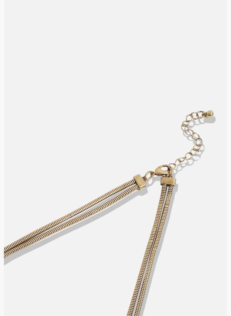 SOHI Gold Plated Designer Stone Party Necklace For Women