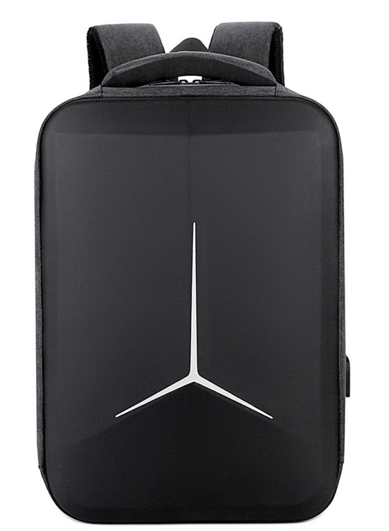 HIKE Semi Hard 17-inch Unisex Laptop Backpack with Built in Combination lock and USB/ Headphone Port Daypack for Travel, Office and Business, HK2020, Grey - Image 4