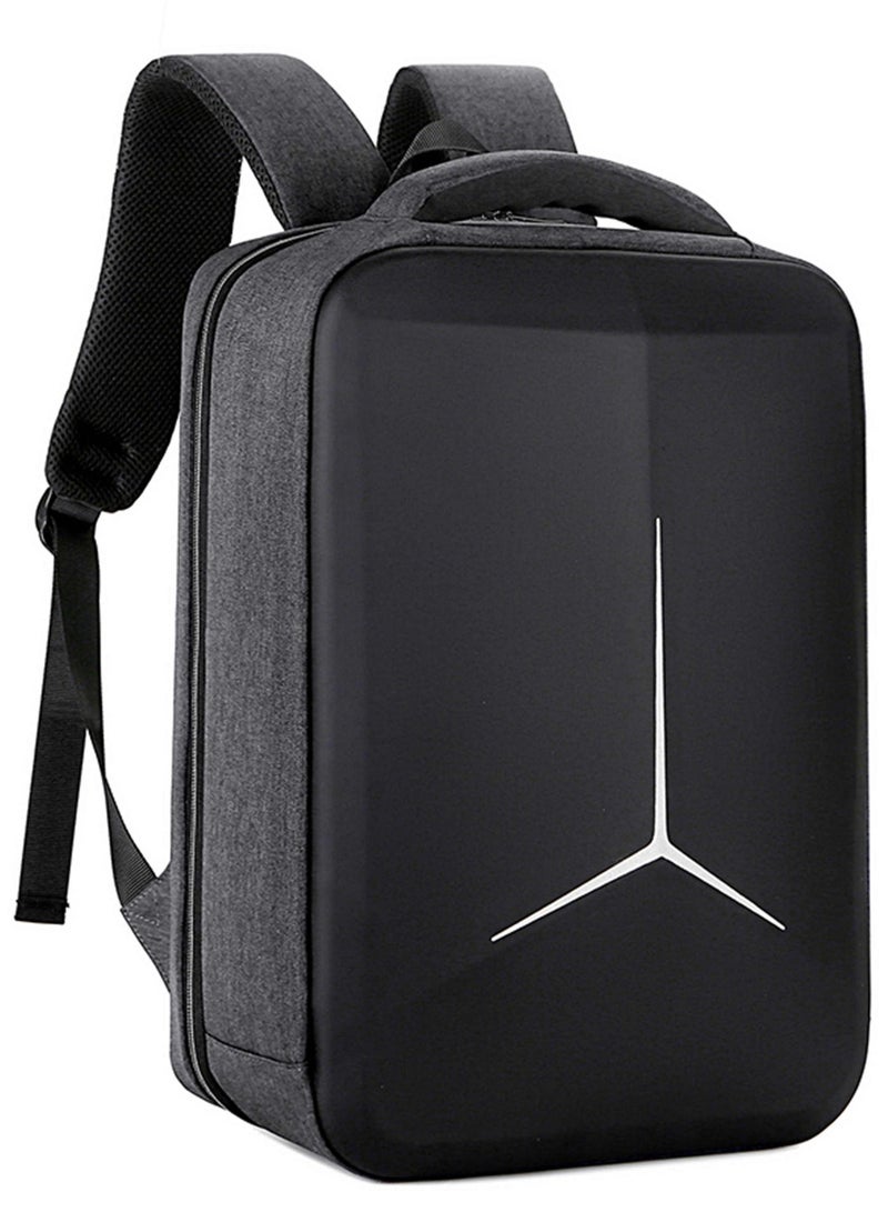 HIKE Semi Hard 17-inch Unisex Laptop Backpack with Built in Combination lock and USB/ Headphone Port Daypack for Travel, Office and Business, HK2020, Grey - Image 1