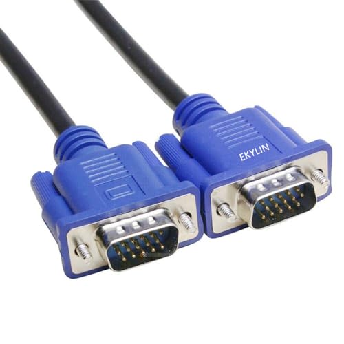 EKYLIN VGA Cable, 1.5m/5Feet Male to Male Video Extension Cable Adapter for Computer PC to Monitor Screen Projector with Socket Port - Image 1