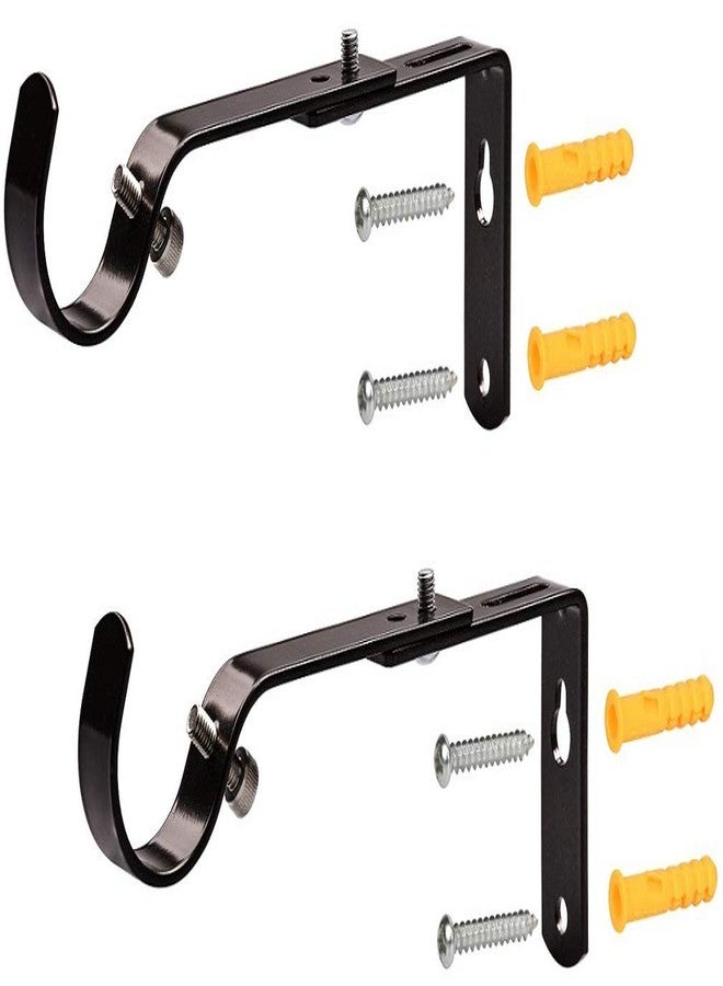 LAMYOO Curtain Bracket Set of 4, Adjustable for 1 or 7/8 Inch Rods, Oil Rubbed Bronze, Metal, Wall Mount - Image 3